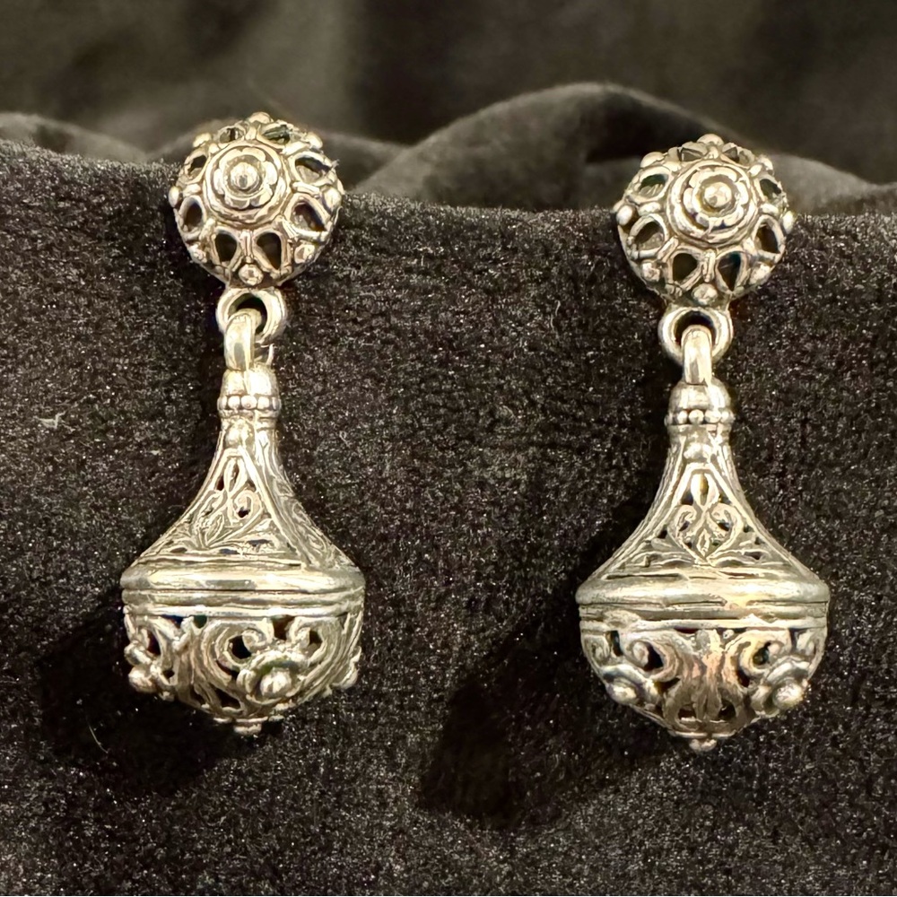 Konstantino Elegant 925 Sterling Silver Filigree Drop Earrings